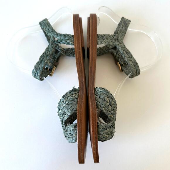 Ralph Lauren Purple Label Maralyn Raffia Ankle Strap Sandal Size 7B - Picture 4 of 9